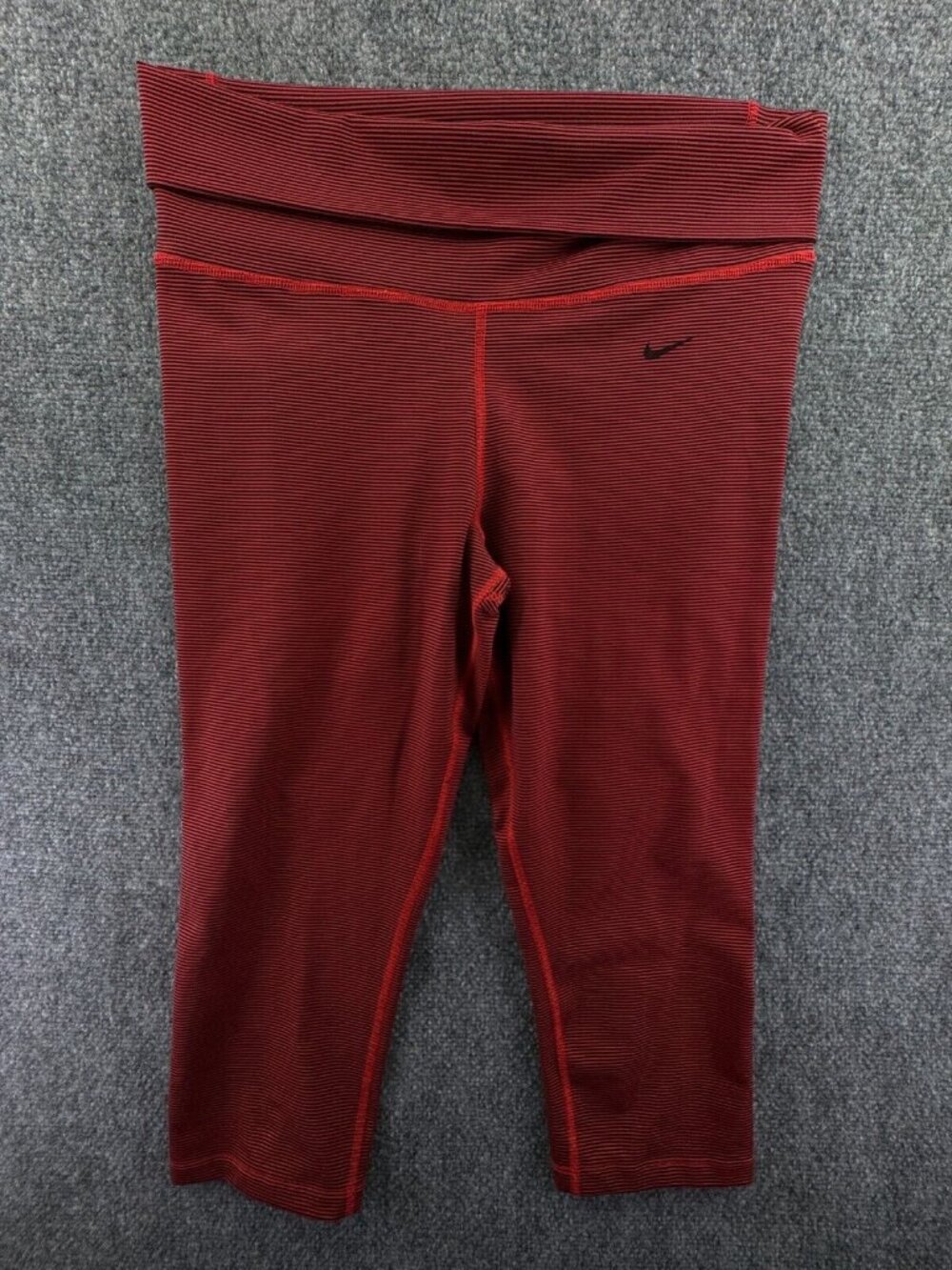 Nike Leggings Women Size Large Dri-fit Yoga Pants High Rise Red Black Striped